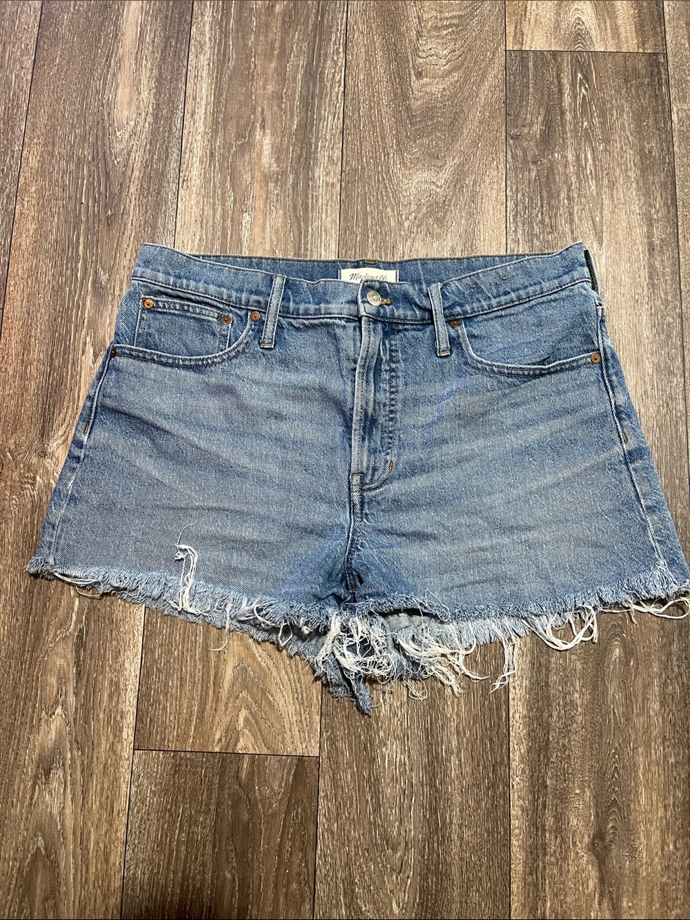 Madewell Women’s Frayed Hem Denim Shorts - Light Blue